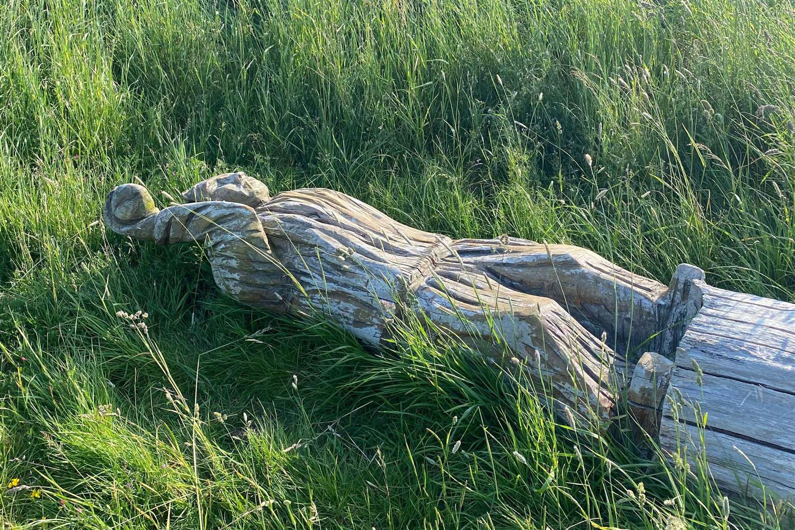 The man statue was vandalised at Barton's Point. Picture: Elliott Barber