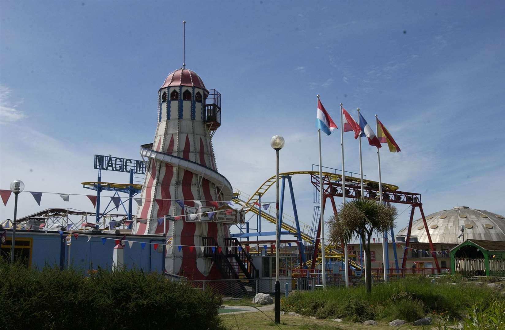 Magic Mouse and the helter skelter can be seen at the Folkestone Rotunda. Picture from 2002.