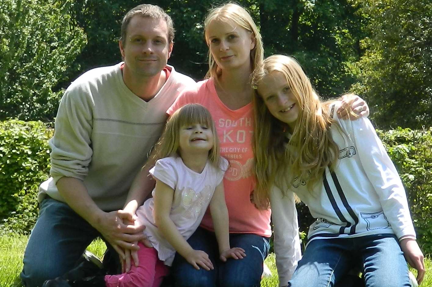 Opal Hurley with her husband and two daughters, who were stuck in queues to the South East Airshow