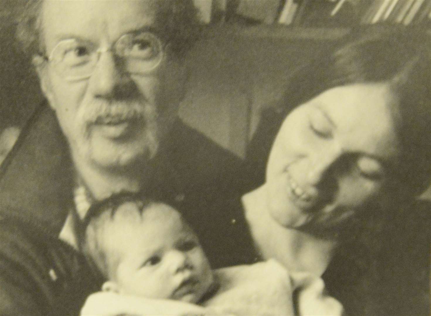 An old photo of Christine Hopper, with her late partner Hugh and their daughter