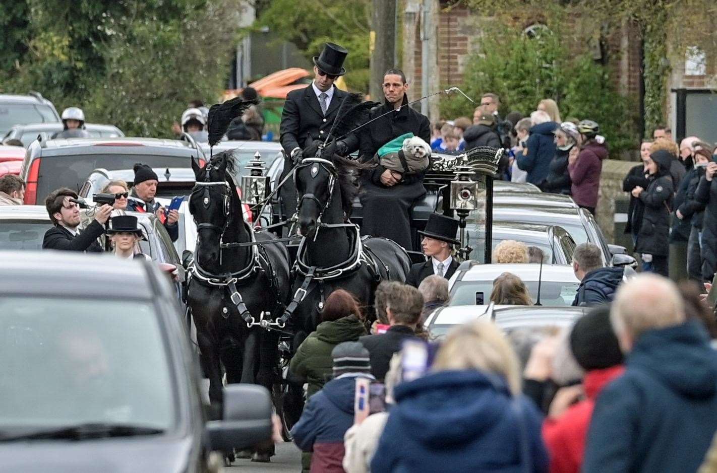 The funeral procession for Paul O’Grady through Aldington. Picture: Stuart Brock