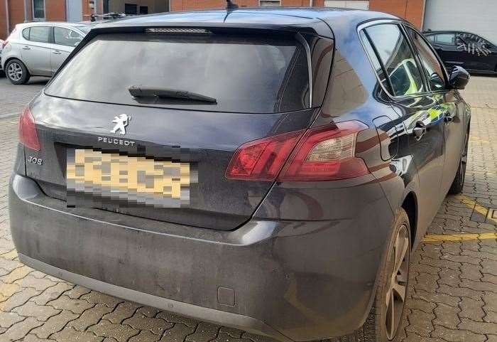 The car which was pulled over by police in Medway. Picture: Uk Road traffic police & news, Facebook