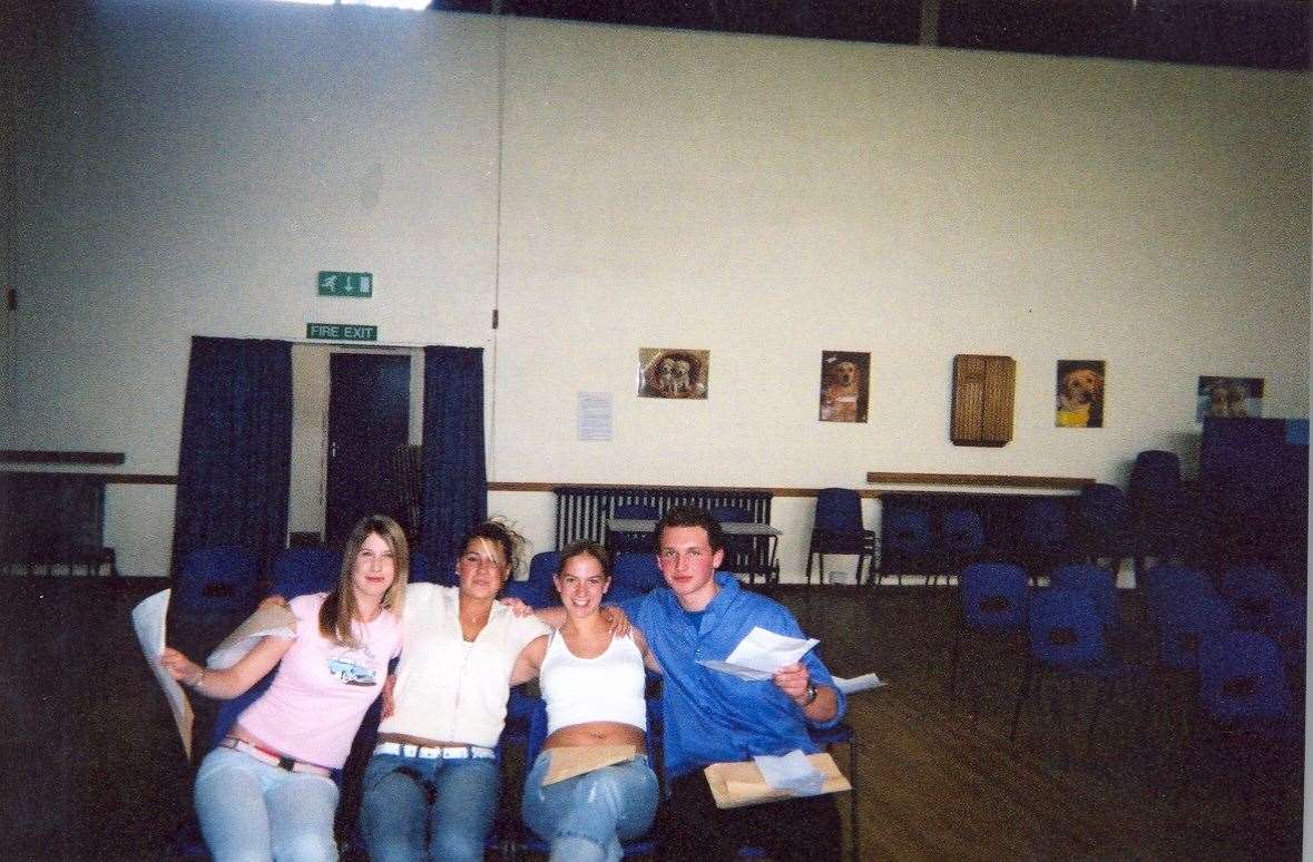 Pupils Hannah Goodearl, Laura Hards, Kayleigh Boatman and Michael Hopkins (left to right) at Whitstable Community College were delighted with their good A-level results