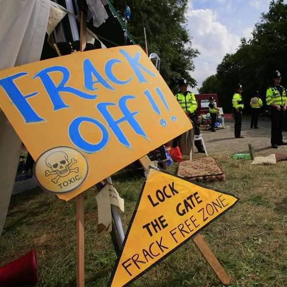 The Cuadrilla hydraulic fracking drill site in Balcombe in Sussex