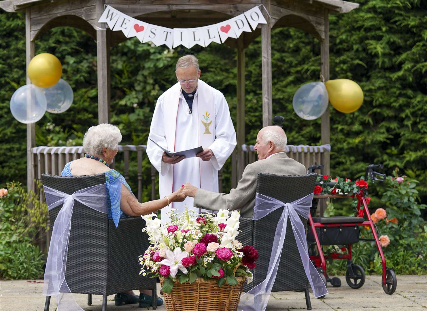 The couple first got married in 1950, 71 years ago (Steve Parsons/PA)