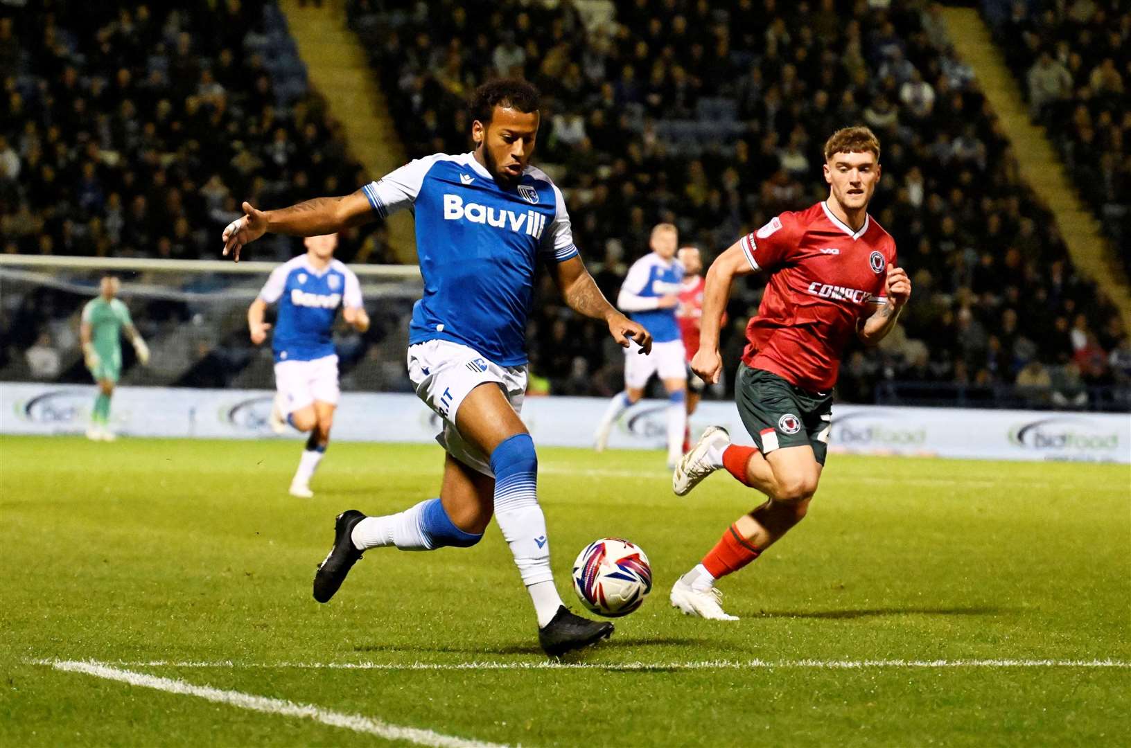 Jayden Clarke on the charge for Gillingham Picture: Barry Goodwin