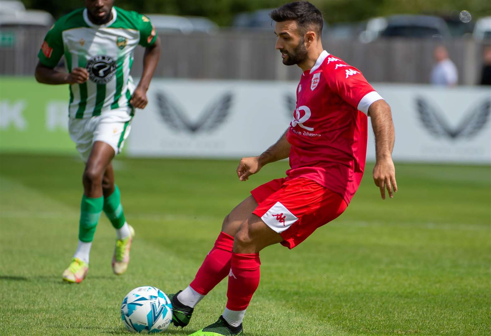 Kieron McCann on the ball for Faversham. Picture: Ian Scammell