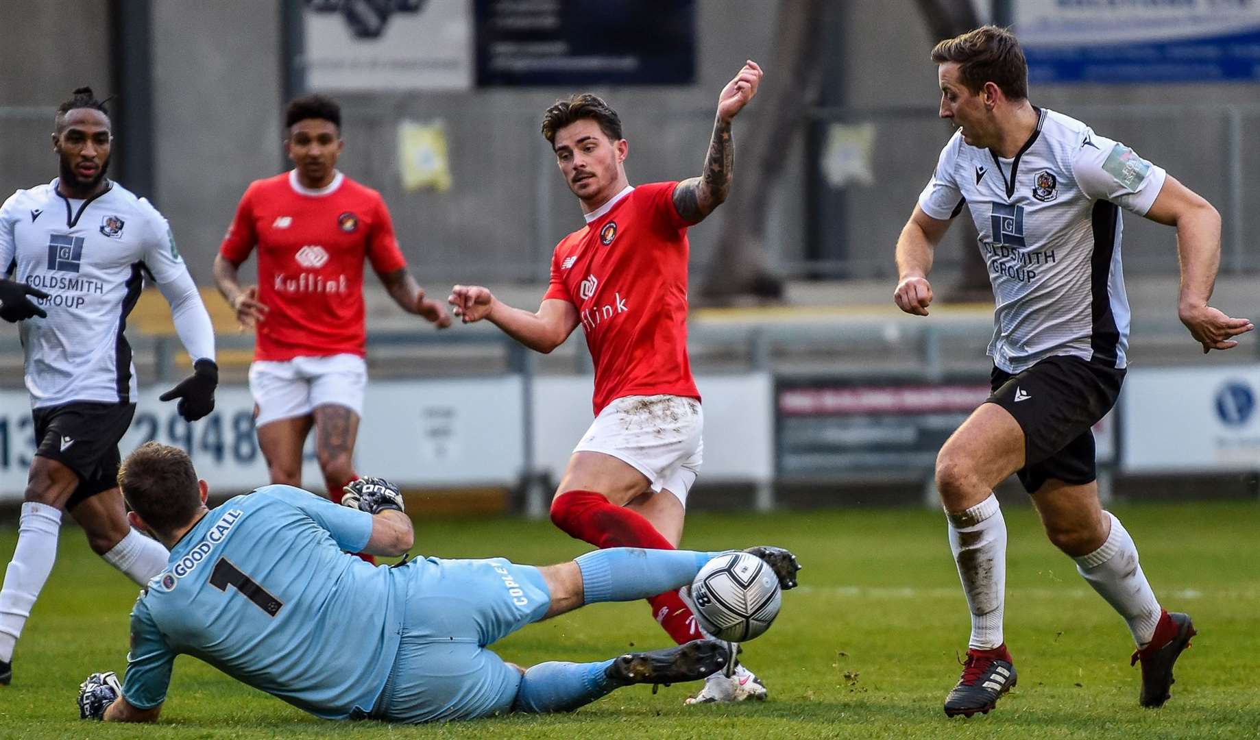 Goalmouth action between Dartford and Ebbsfleet last season. Picture: Dave Budden