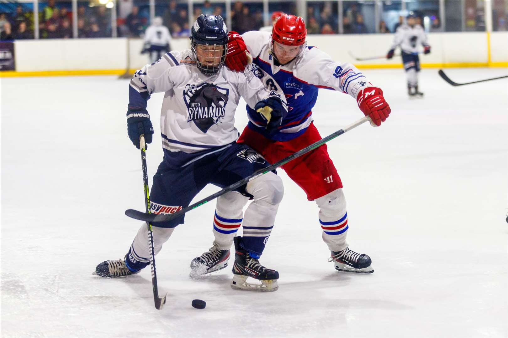 Ruskin Springer-Hughes battles for the puck against Slough Jets Picture: David Trevallion