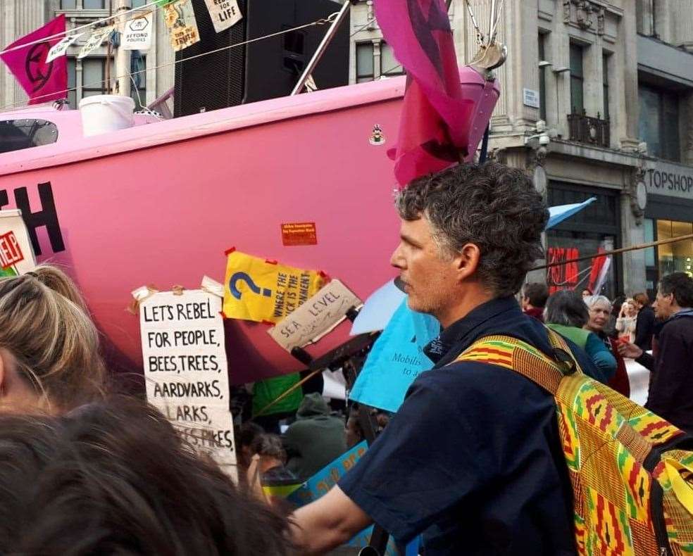 Dr Gardner attended the Extinction Rebellion blockade in London earlier this year