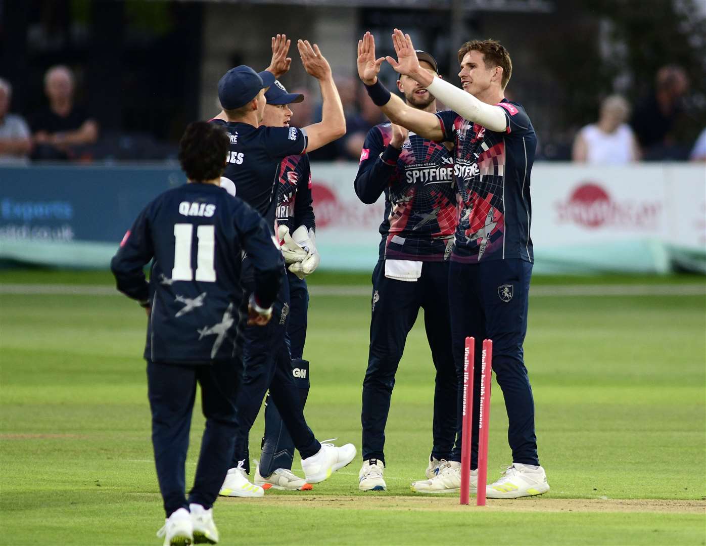 Fred Klaassen celebrates the early wicket of Surrey's Jamie Smith. Picture: Barry Goodwin (48828112)