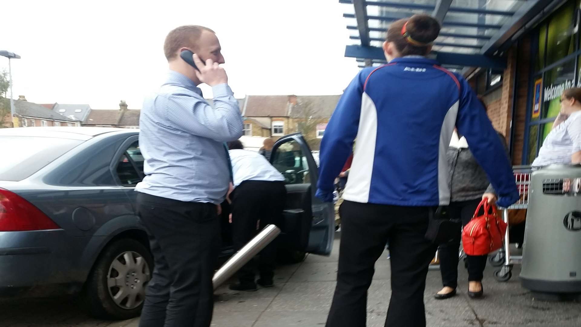 Staff rushed out of Gillingham Aldi after a car crashed into bollards