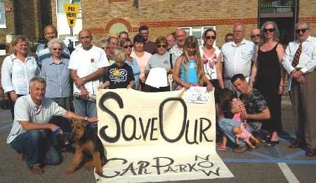 Residents on the site of the proposed development. Picture: PHIL HOUGHTON