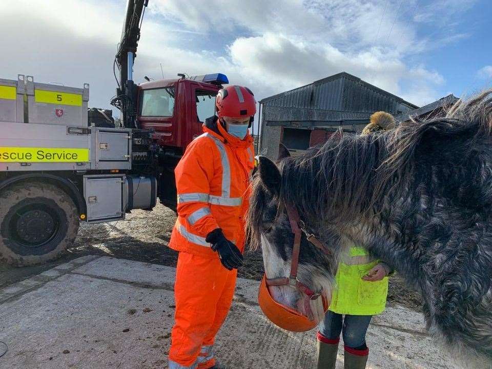 Safe and well. Grace enjoys some food after her ordeal. Picture: Kent Fire and Rescue Service