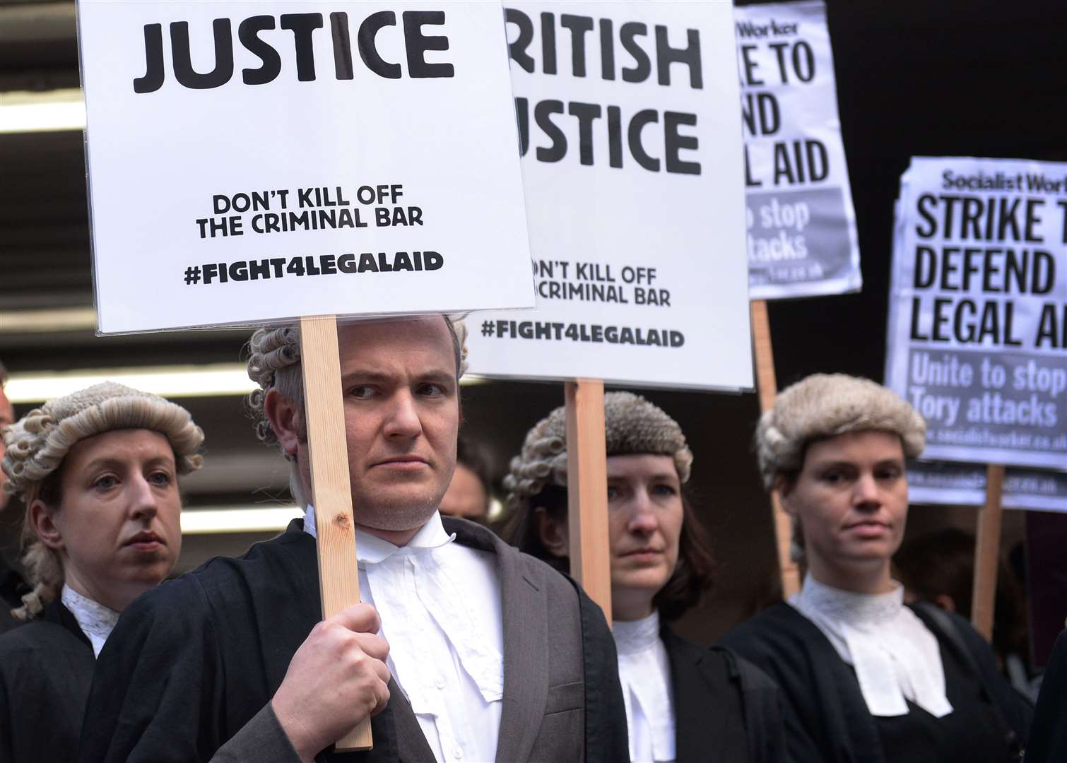 Barristers have previously staged strikes against funding cuts to the legal system (Stefan Rousseau/PA)