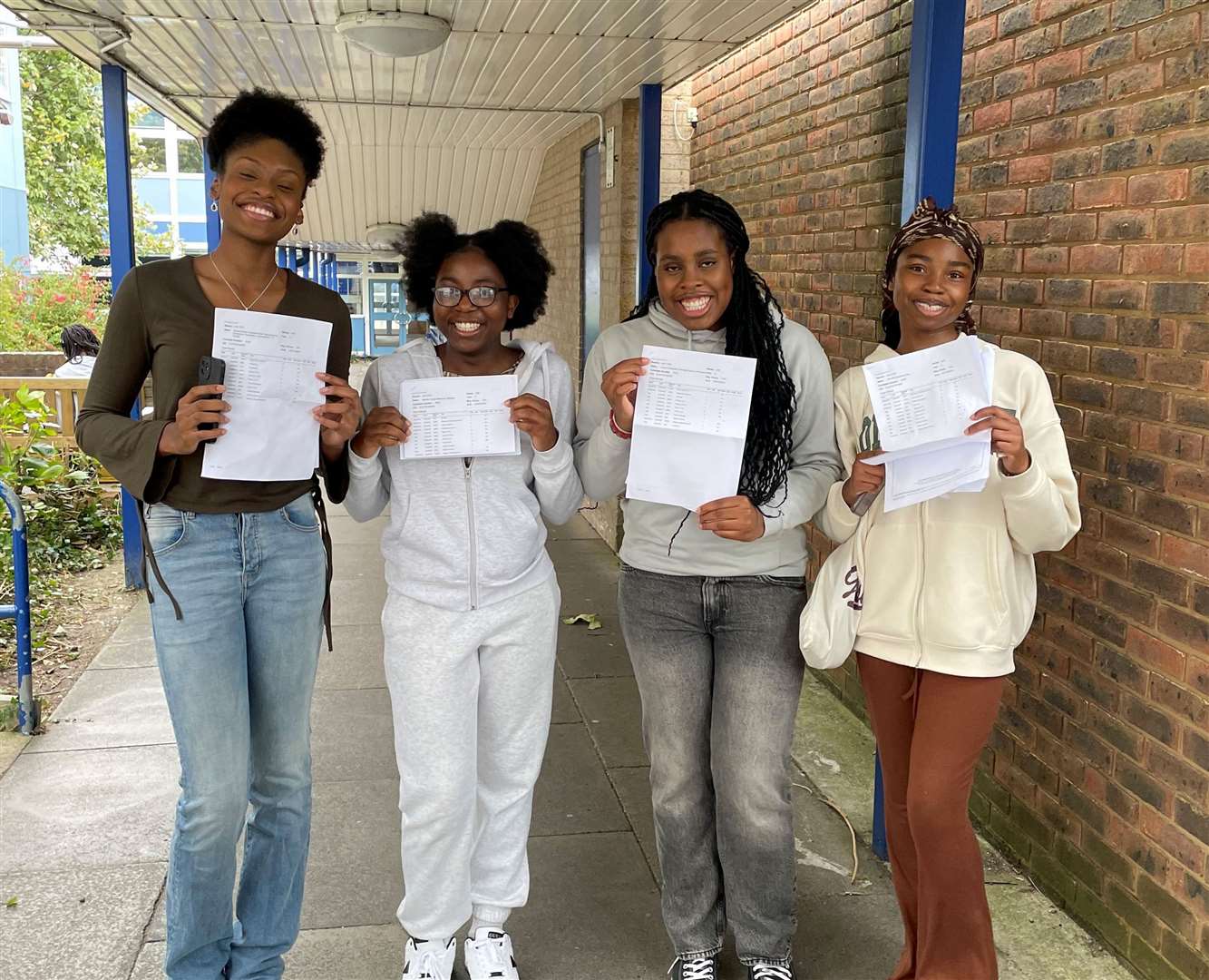 Students at Rochester Grammar School celebrating their results