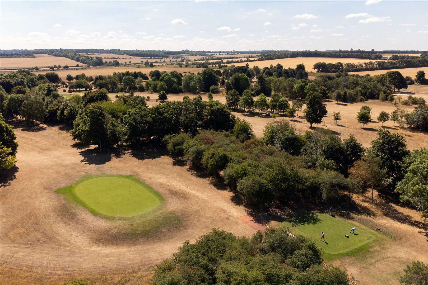 Scorched fairways at the Links Golf Club in Newmarket (Newmarket/PA)