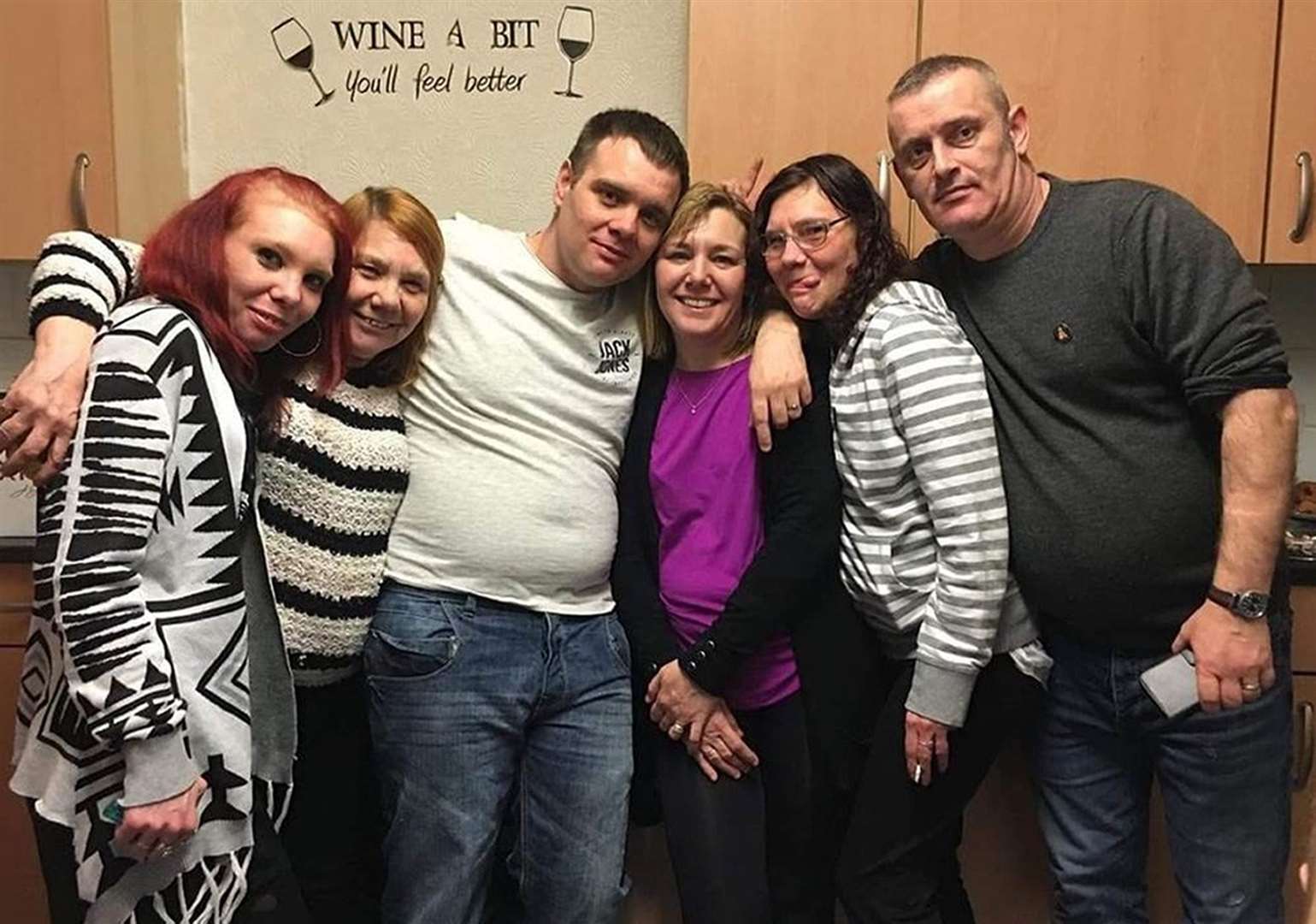 From left, Lynne Waring (sister), Linda Waring (mother), Peter Waring (brother), Karen O’Reilly (sister), Susan Waring and Patrick O’Reilly (Karen’s husband) (Lancashire Constabulary/PA)