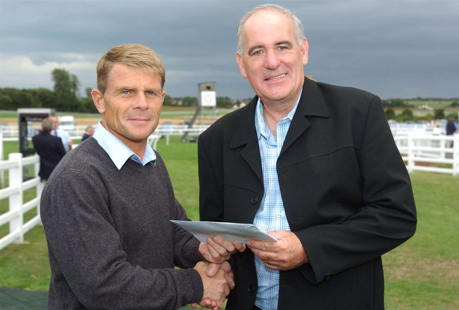 Alan celebrated his 60th birthday at Folkestone race course with club legend Andy Hessenthaler Picture: Danny Rhodes