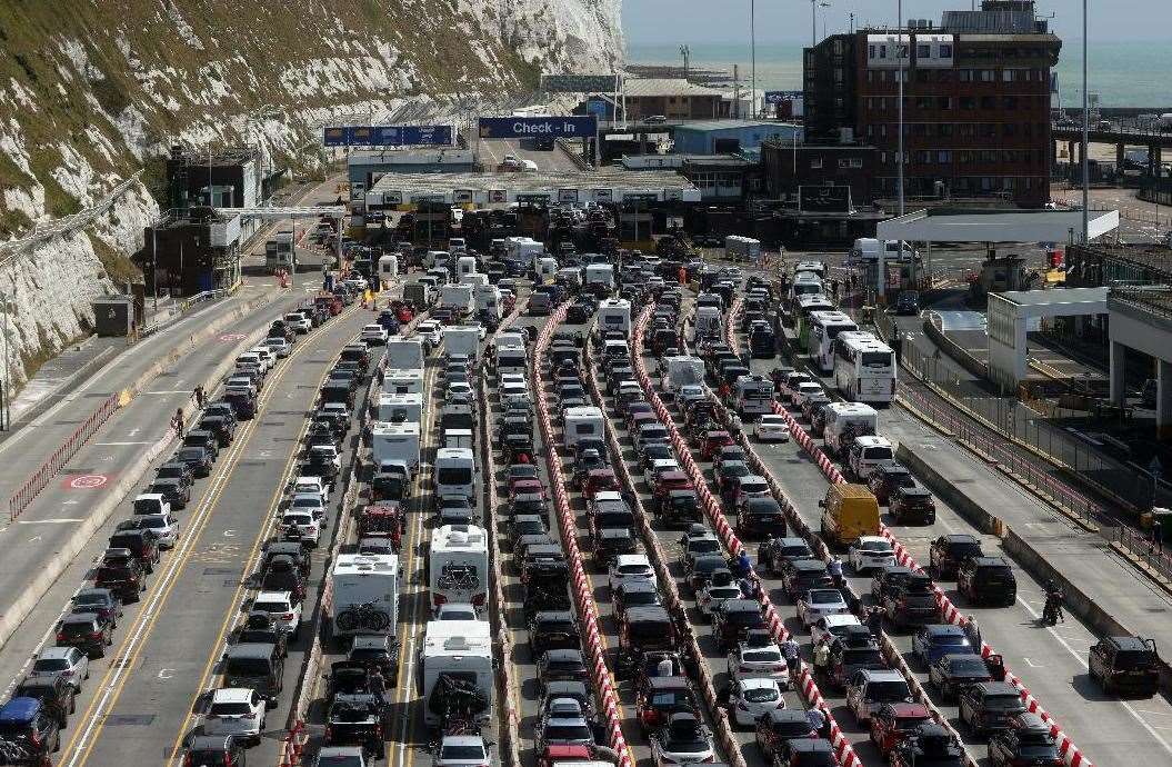 Queues often build at the Eastern Docks in Dover during peak travel times. Picture: Barry Goodwin.