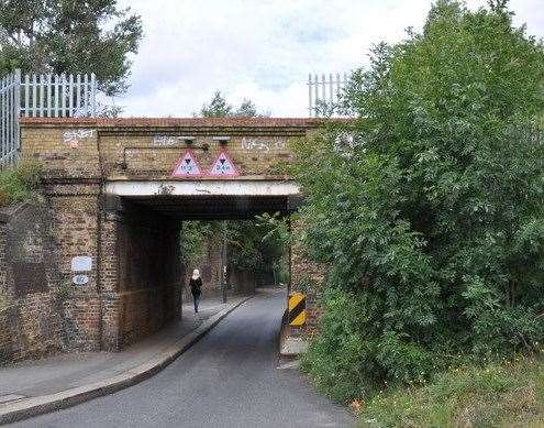 The rail bridge over Maiden Lane, Dartford