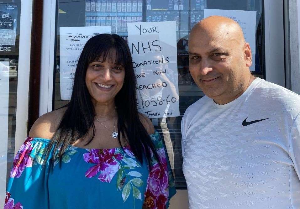 Sunil and Stella outside Beachside Stores when they exchanged contracts. All pictures: Sunil Patel