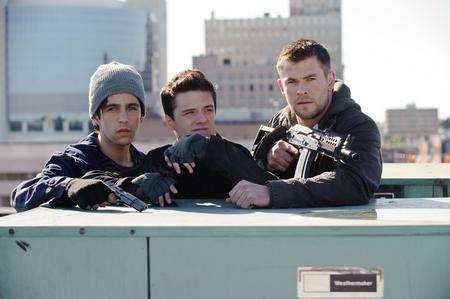 Red Dawn with Josh Peck as Matt Eckert, Josh Hutcherson as Robert Kitner and Chris Hemsworth as Jed Eckert. Picture: PA Photo/Ron Phillips/Koch Media