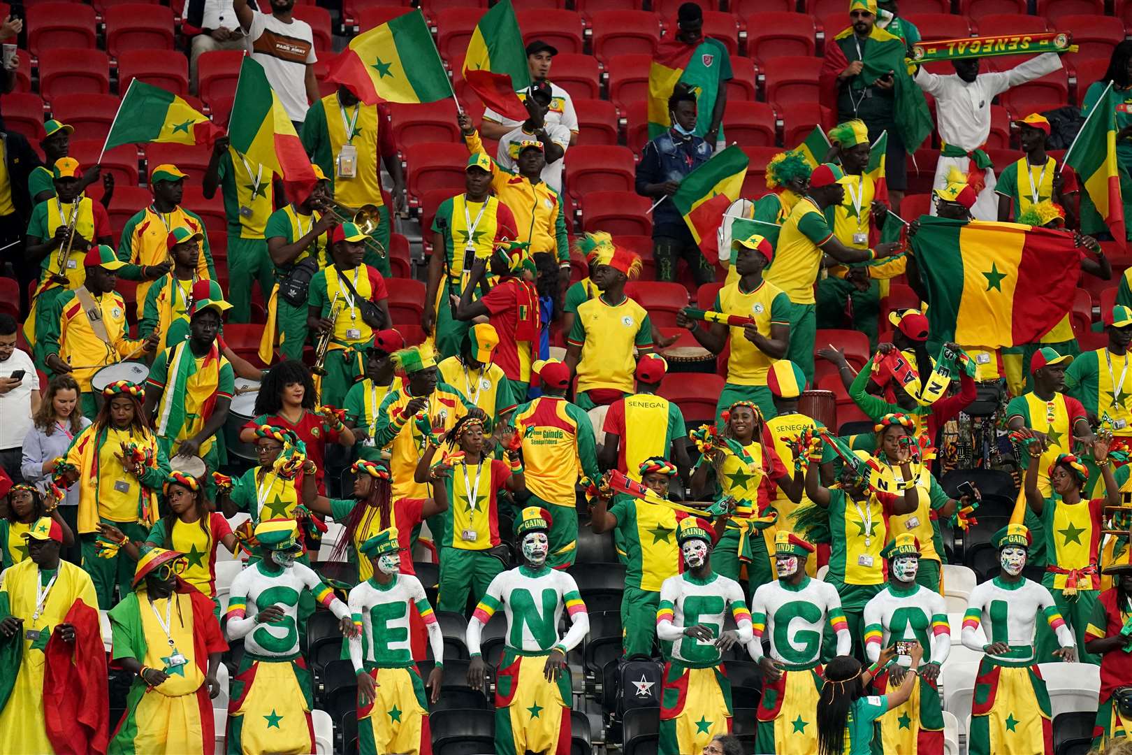 Senegal fans in the stadium before the game (Adam Davy/PA)