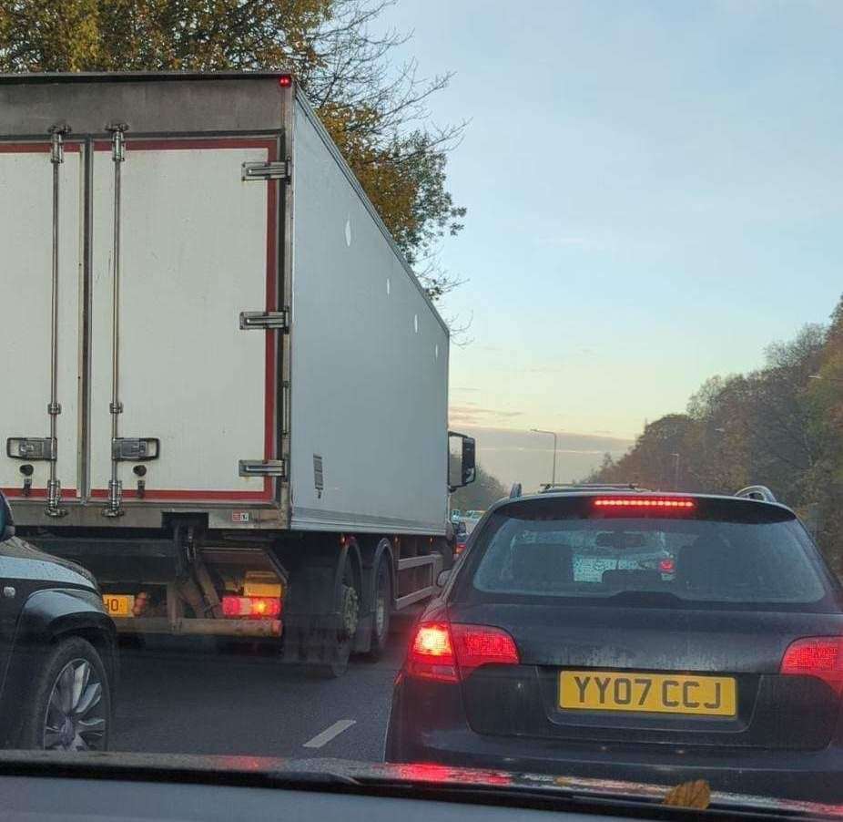 It took one driver more than an hour get through the queues at Taddington roundabout