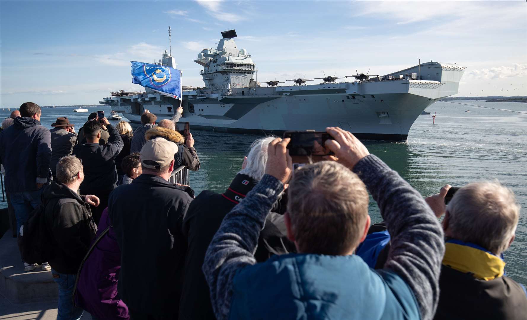 The Royal Navy aircraft carrier HMS Queen Elizabeth (Andrew Matthews/PA)