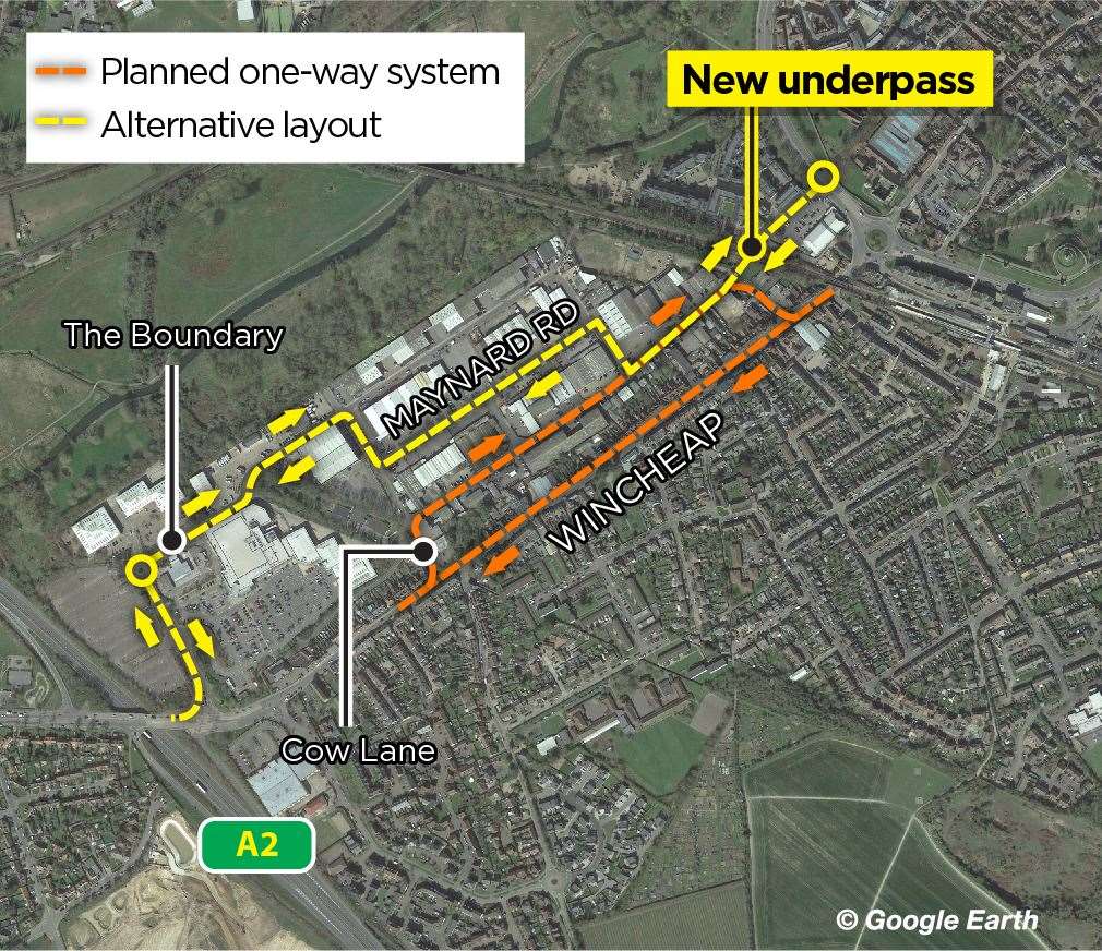 Cllr Eden-Green urging Canterbury City Council to instead try to construct an alternative relief road through the Wincheap industrial estate