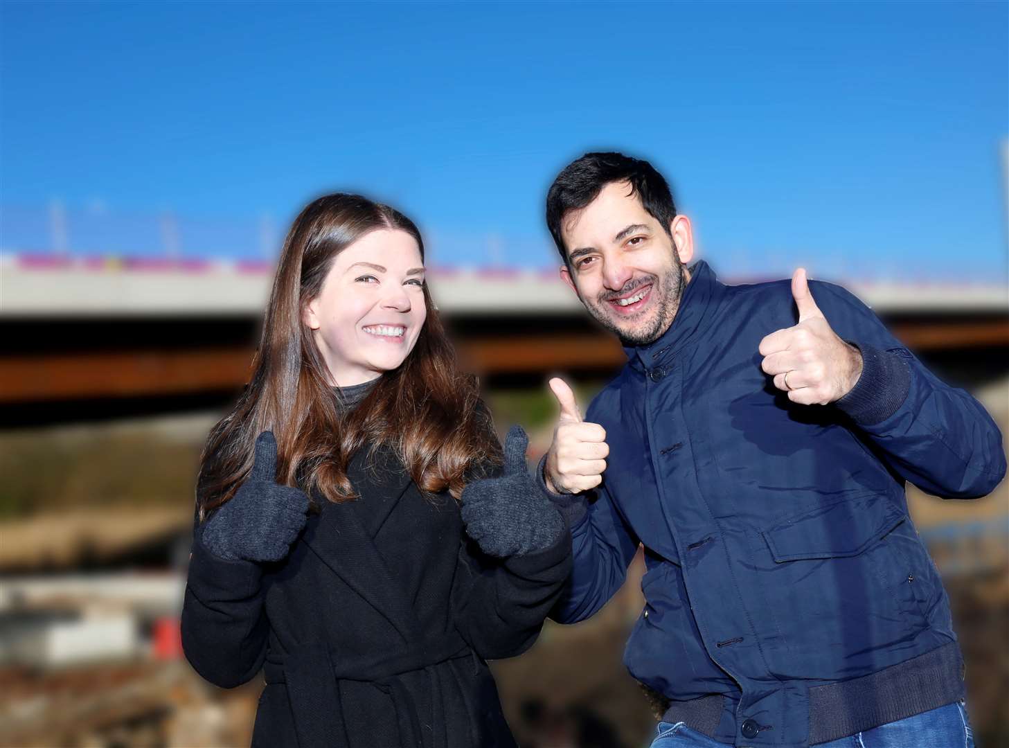 Daria Ryndina, left Giordano Langella were among the first to use the bridge