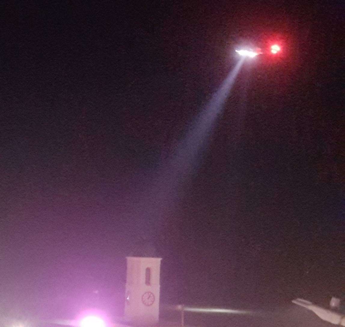 The helicopter was seen searching the water in Thanet. Picture: Beki Bernadette