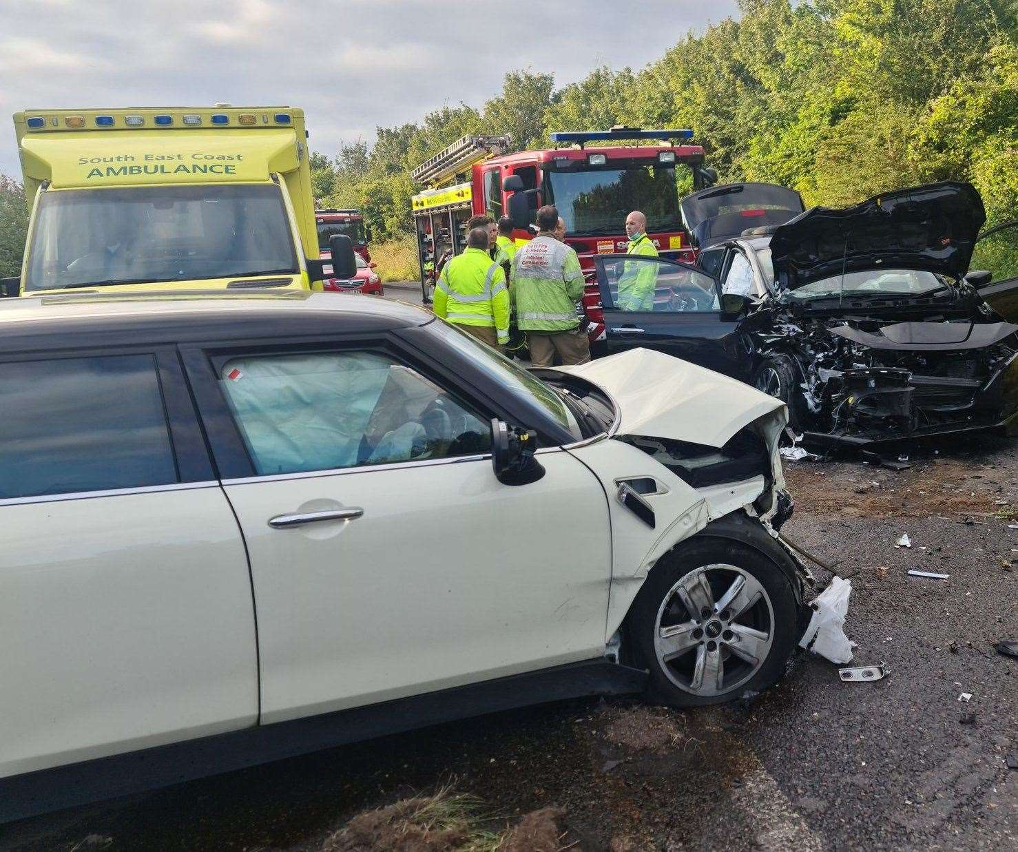 The crash on the B260 Green Street Green Road, Dartford. Picture: Kent Police