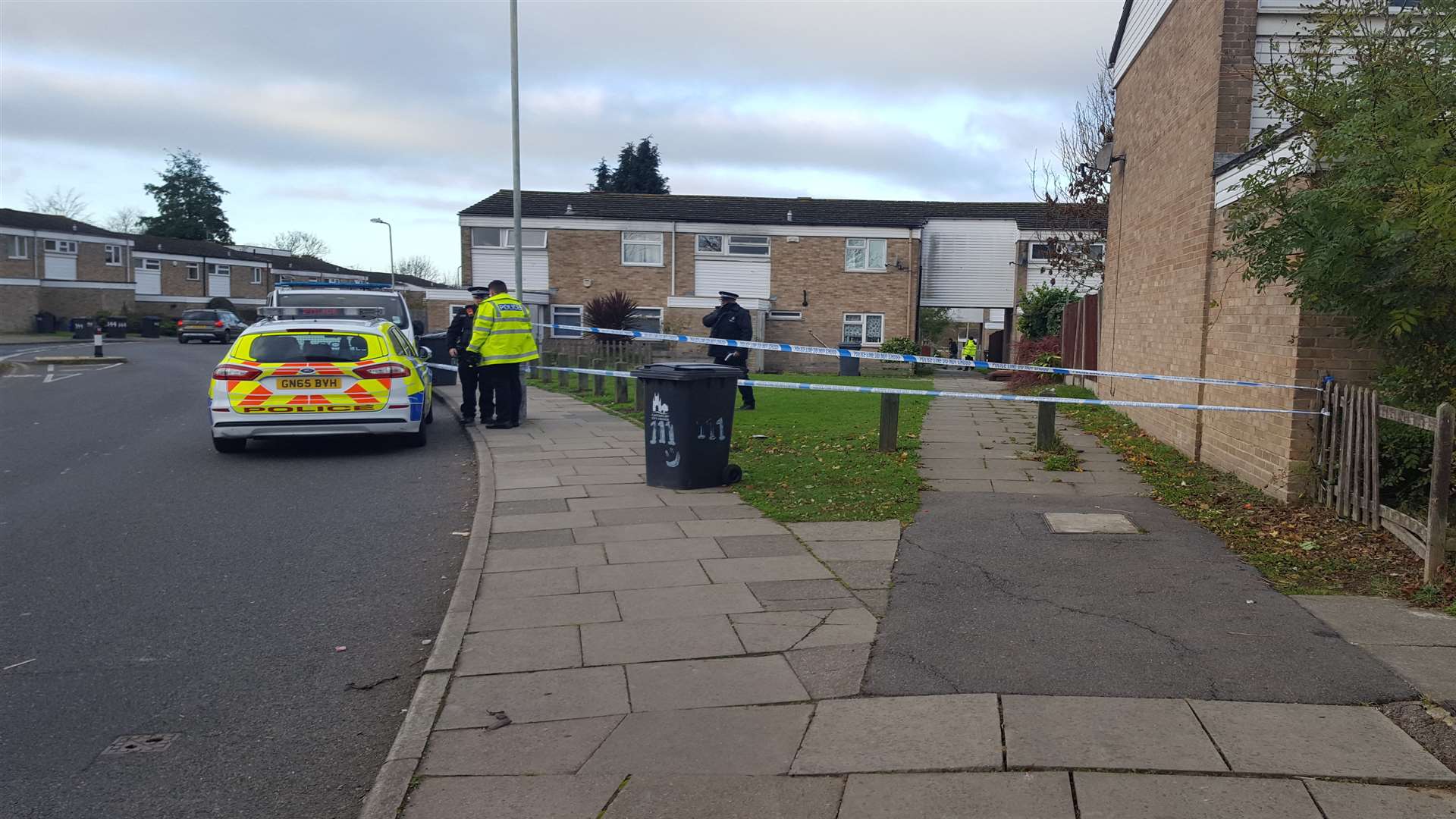 Police cordoned off Downs Road in Canterbury