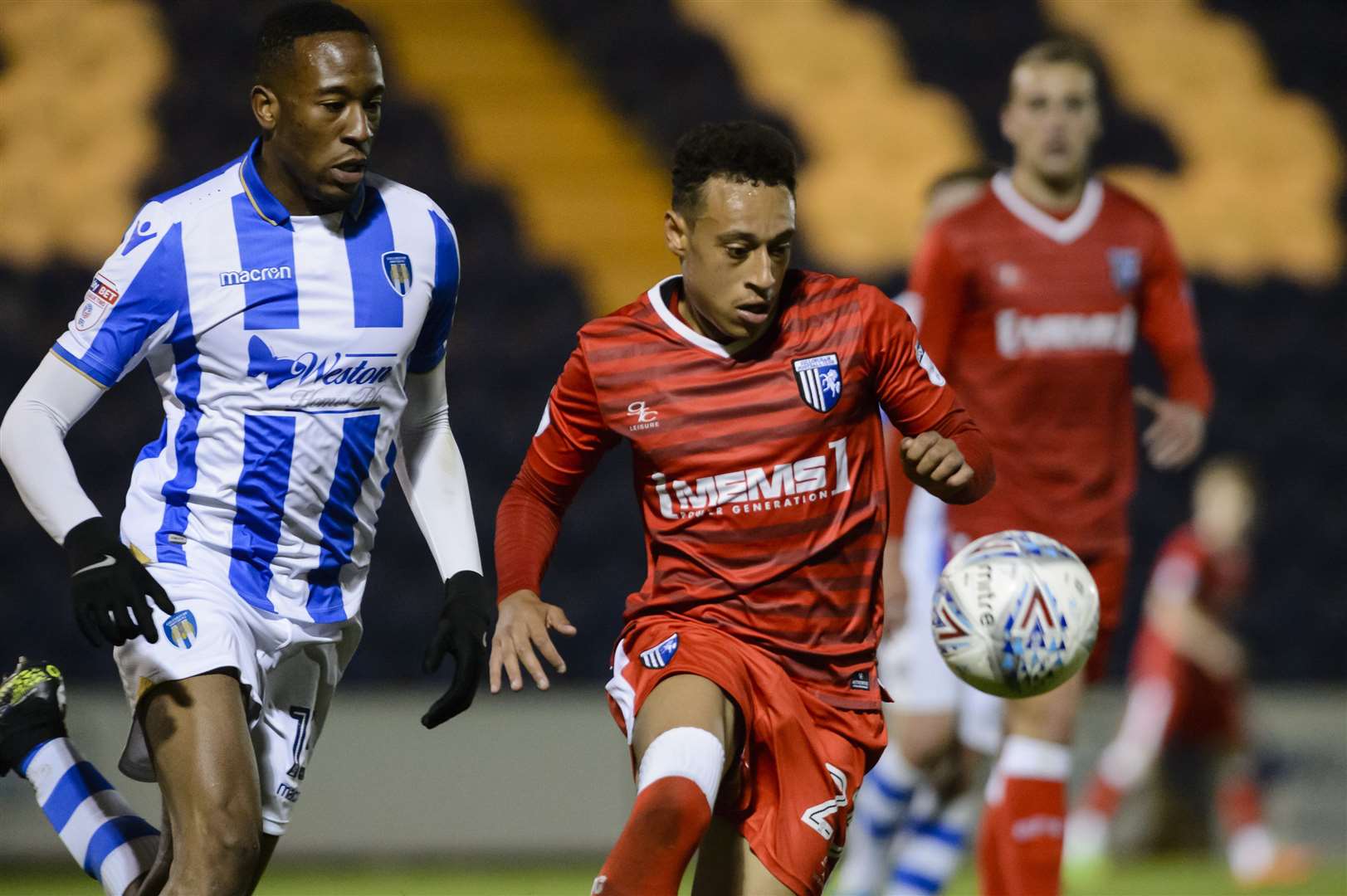 Aaron Simpson playing for Gillingham in the Checkatrade Trophy Picture: Andy Payton