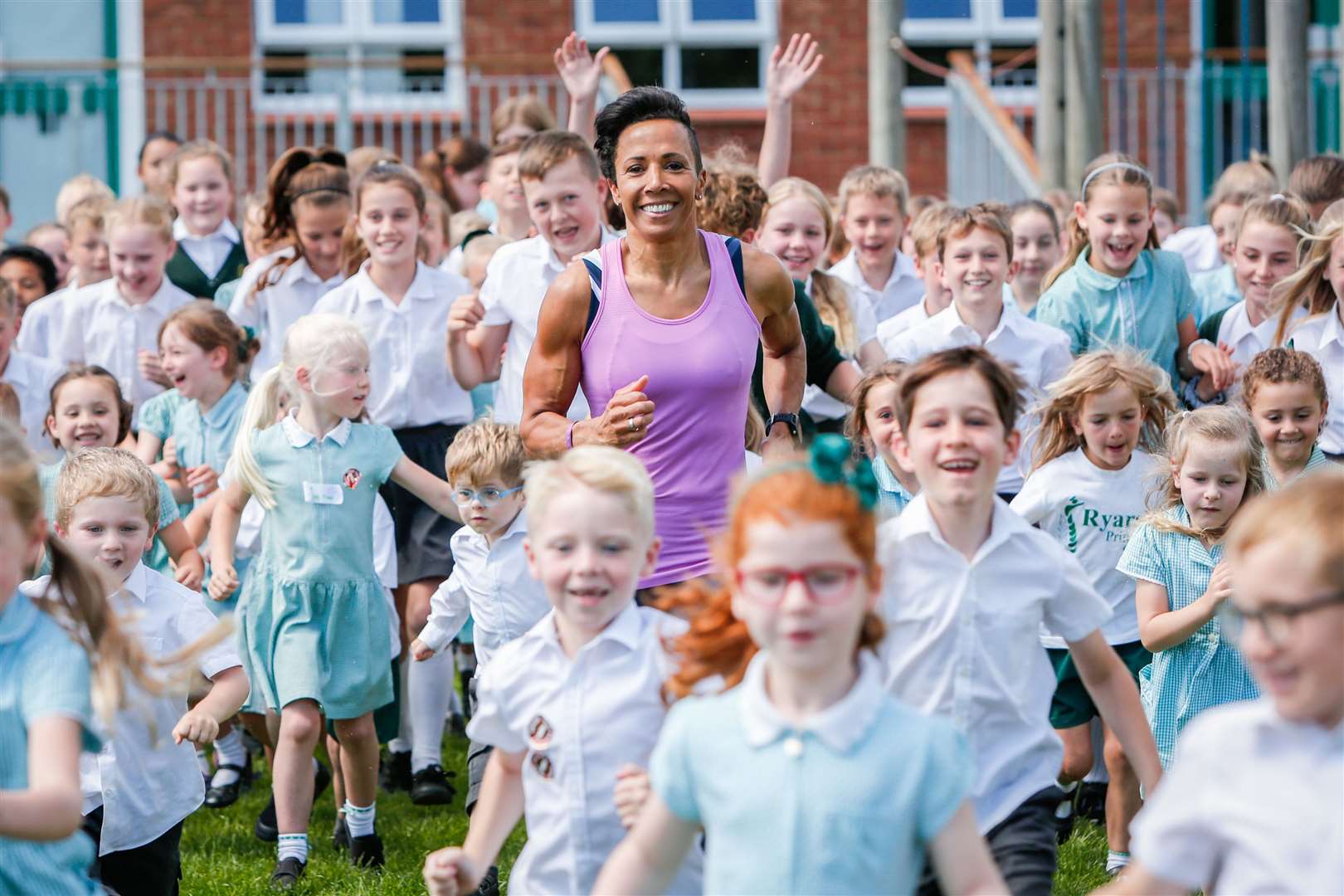 Dame Kelly Holmes, pictured at Ryarsh Primary School in 2019, has signed the petition. Picture: Matthew Walker