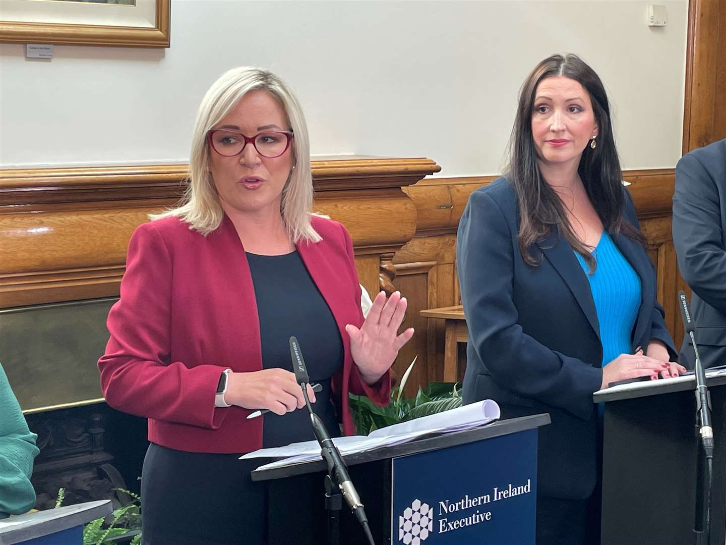 First Minister Michelle O’Neill (left) and deputy First Minister Emma Little Pengelly (David Young/PA)