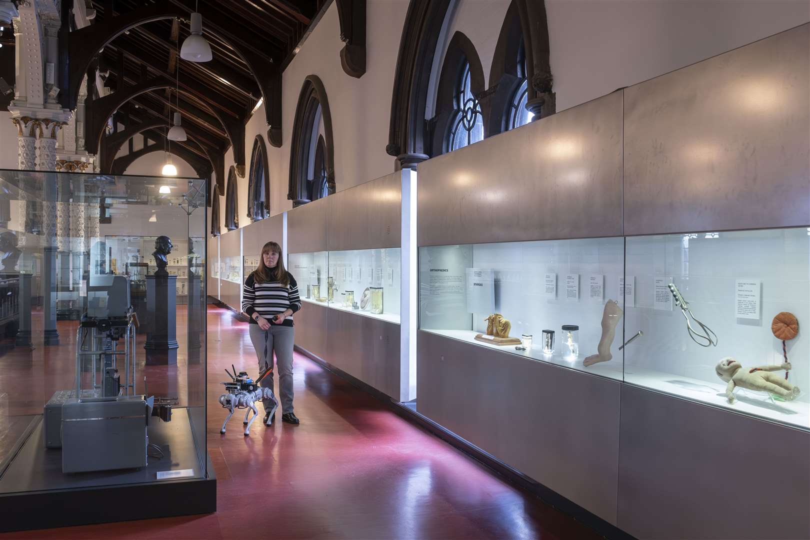 The RoboGuide supports a visitor at the Hunterian Museum in Glasgow (Chris James/University of Glasgow/PA)