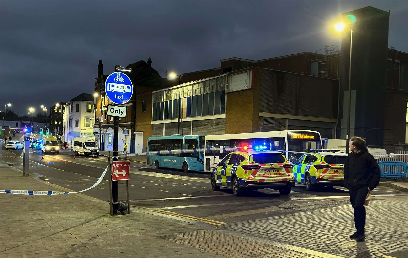 Police at the scene in Waterfront Way, Chatham, on Monday, after a man was hit by a minivan. Picture: P.Joyce - Pepsoft Photographic