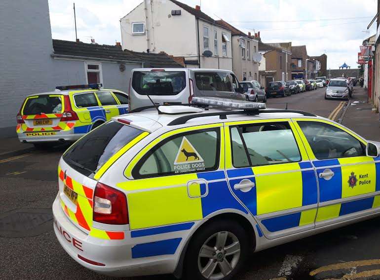 Police cars at the scene