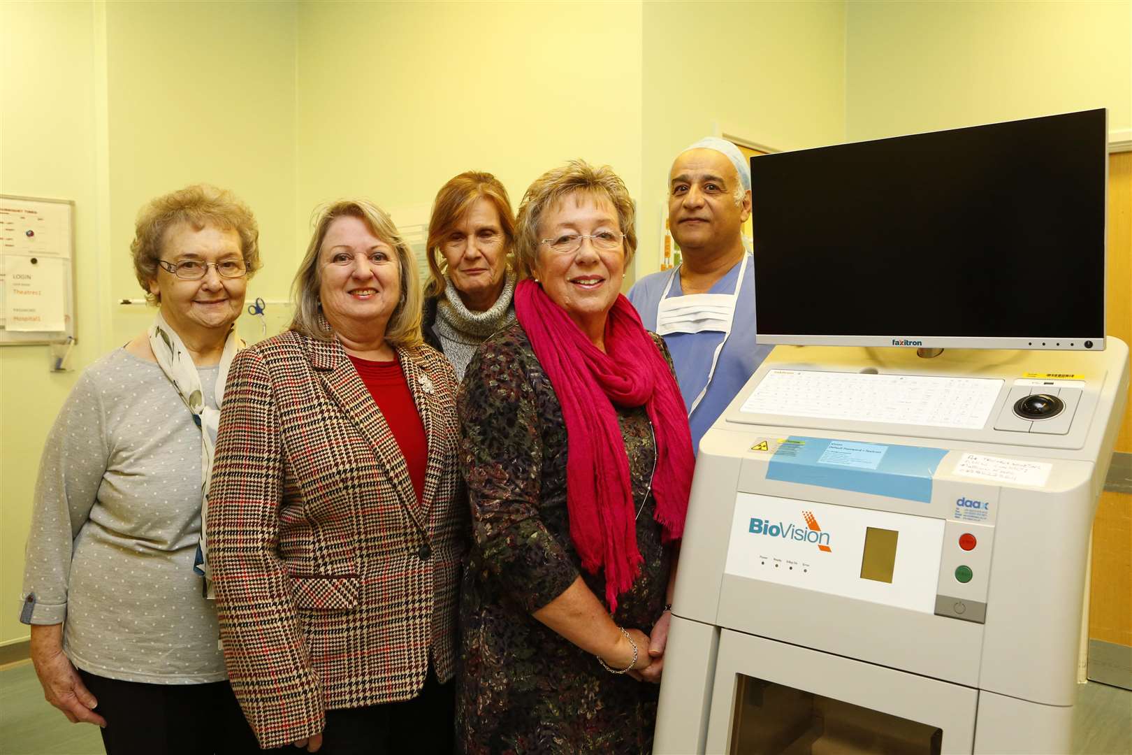 Pictured are Margaret Lewis, Brenda Bryant, Sandra Blake, Angela Blackwell and surgeon Ibrahim Ahmed