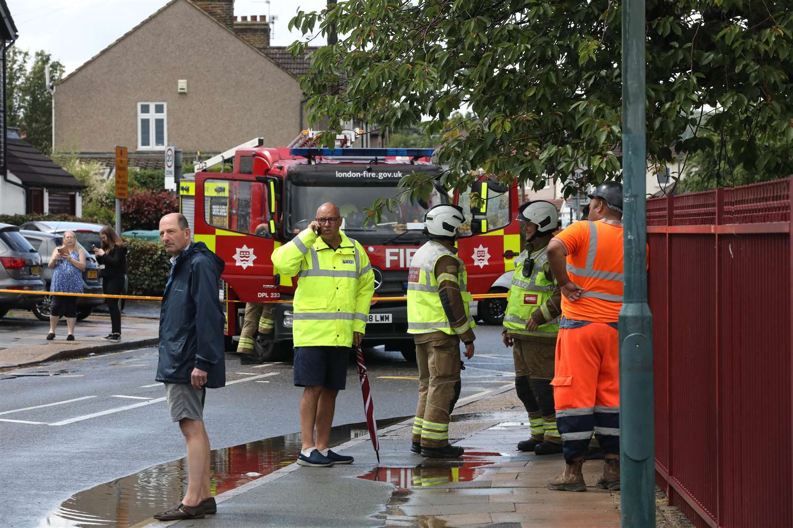 A cordon was set up after fire crews arrived at the scene. Image from UKNIP