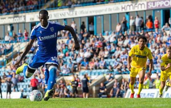 Mikael Ndjoli scores from the penalty spot to make it 2-0 Picture: Ady Kerry (16611329)