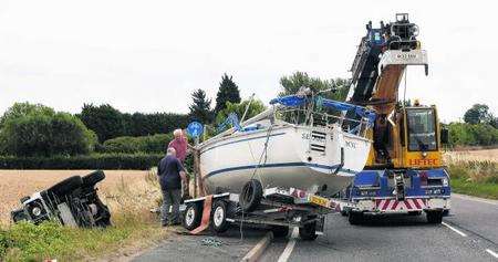 Accident scene on the B200