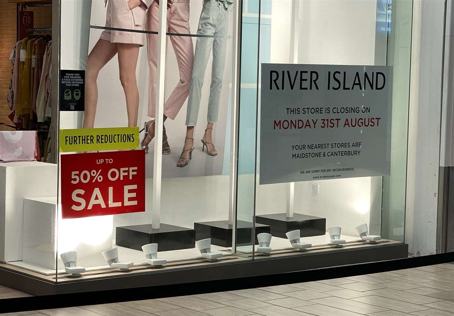 A closing down sign has appeared at the County Square River Island. Picture: Steve Salter