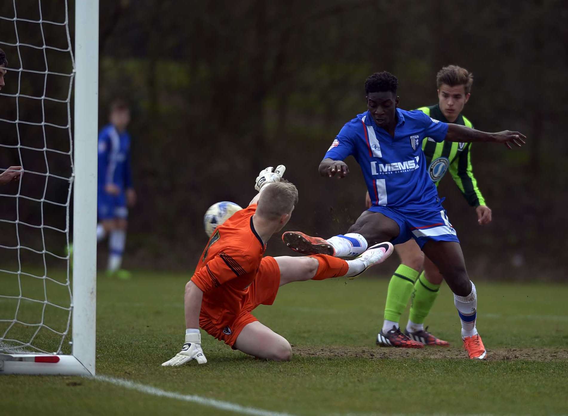 Jermaine McGlashan scores for Gillingham's development team Picture: Barry Goodwin