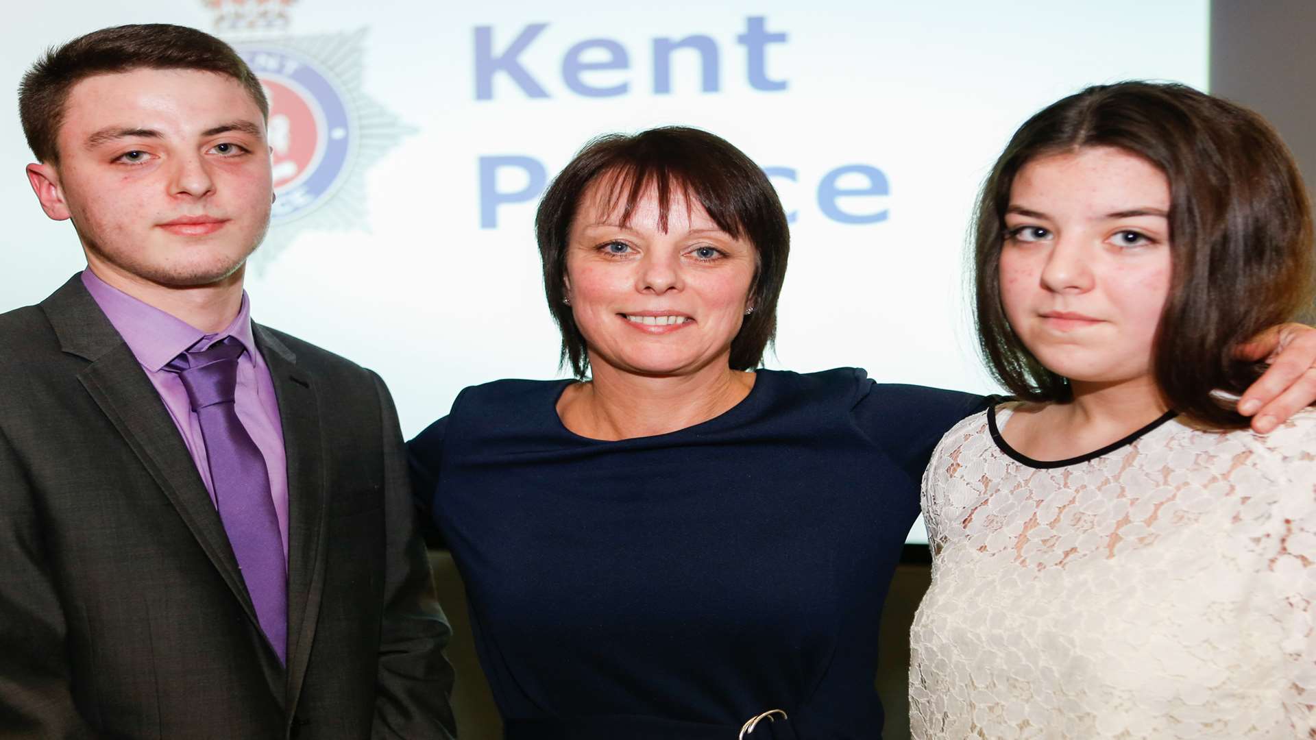 Brave mum Julia Rogers, with daughter Lily and son Danny