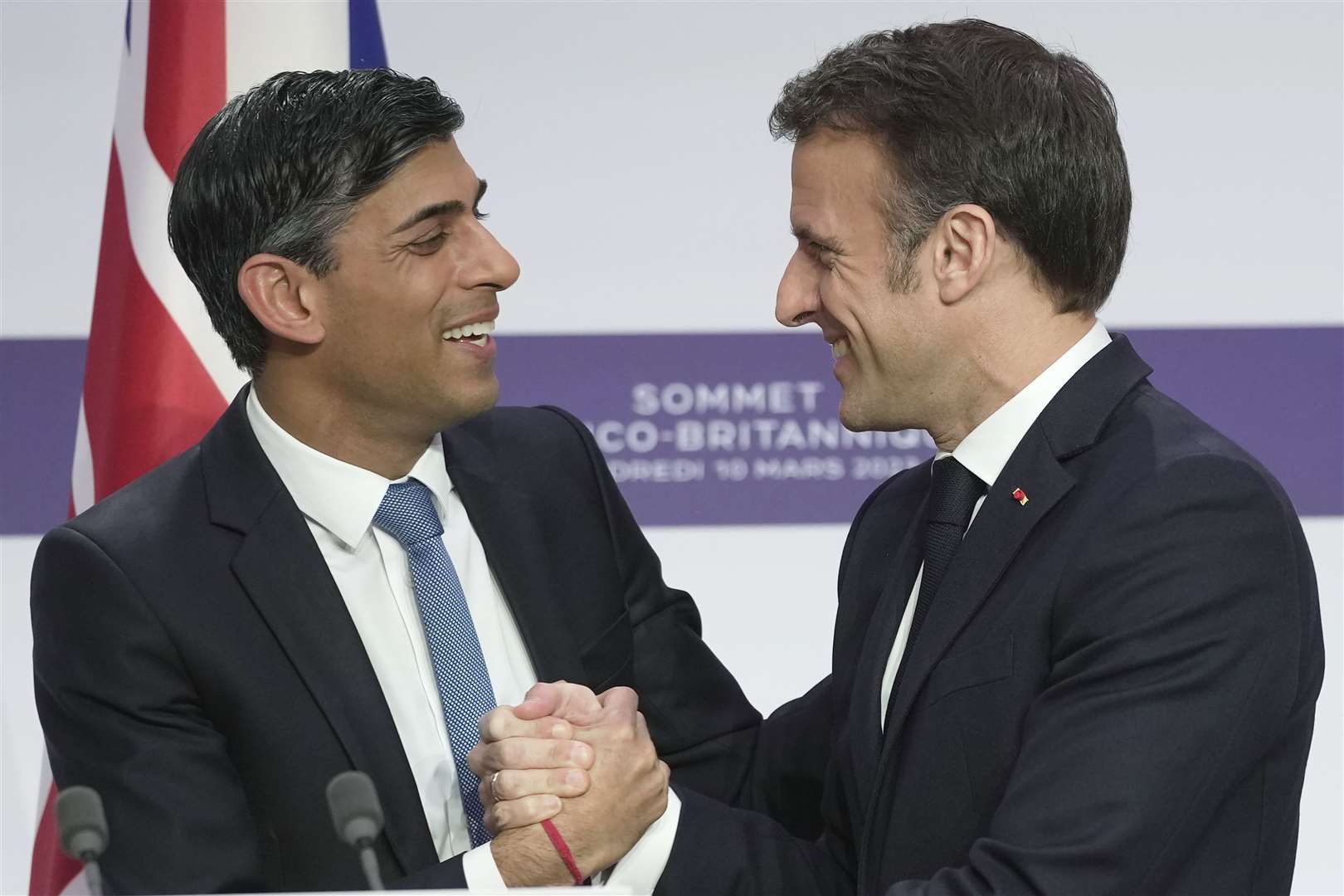 Rishi Sunak and Emmanuel Macron held the first Anglo-French summit since 2018 (Kin Cheung/PA)