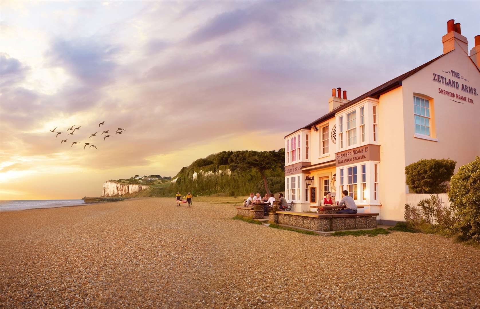 Beachfront pub The Zetland Arms in Kingsdown, near Deal